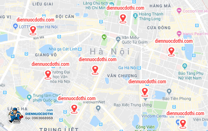 Các cơ sở dịch vụ vệ sinh ống nước của chúng tôi tại Hà Nội