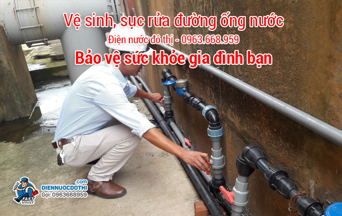 Dịch vụ vệ sinh, sục rửa đường ống nước tại Đống Đa