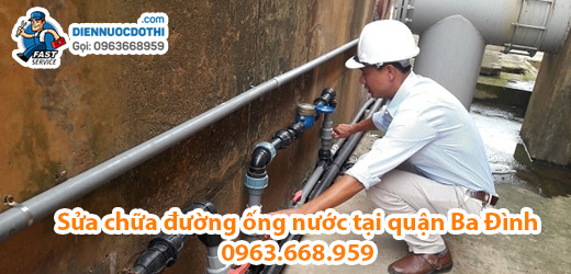 Sửa chữa đường ống nước tại quận Ba Đình