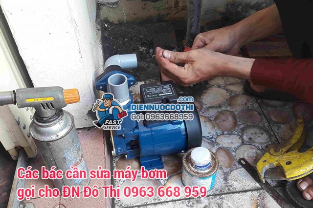 Sửa máy bơm tại Mộ Lao