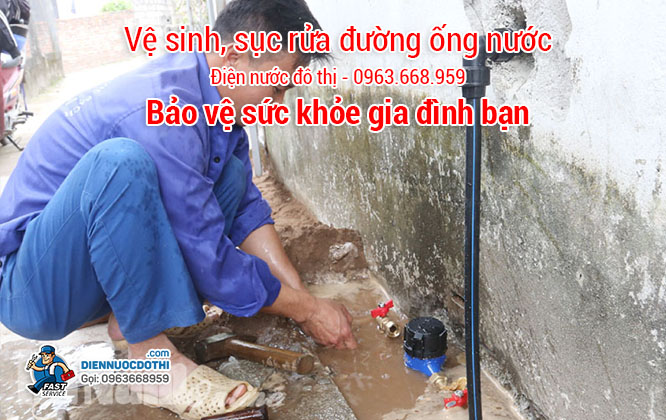Vệ sinh, sục rửa đường ống nước tại Hà Nội